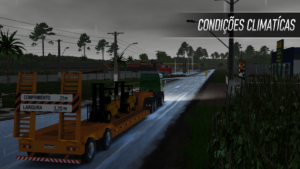 Enfrente clima e estrada no Global Truck Simulator